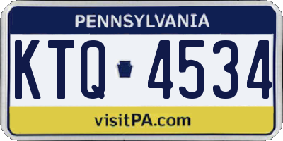 PA license plate KTQ4534