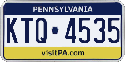 PA license plate KTQ4535