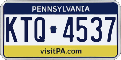 PA license plate KTQ4537