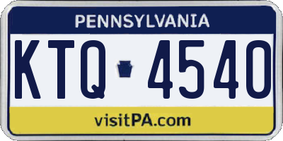 PA license plate KTQ4540