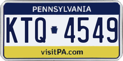 PA license plate KTQ4549
