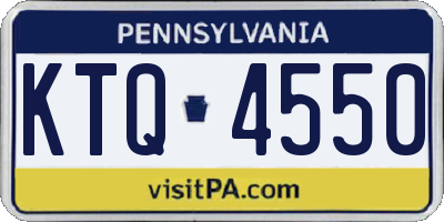 PA license plate KTQ4550