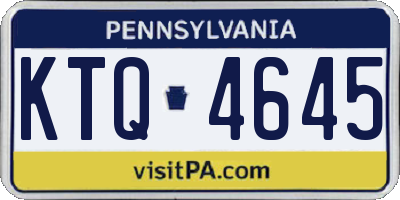 PA license plate KTQ4645