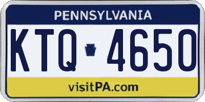 PA license plate KTQ4650