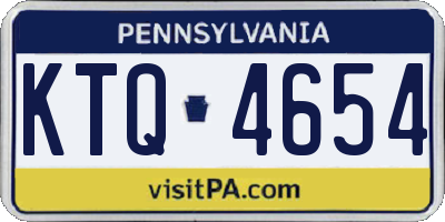 PA license plate KTQ4654