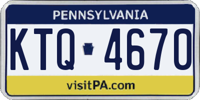 PA license plate KTQ4670
