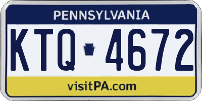 PA license plate KTQ4672