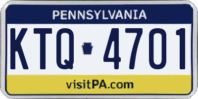 PA license plate KTQ4701