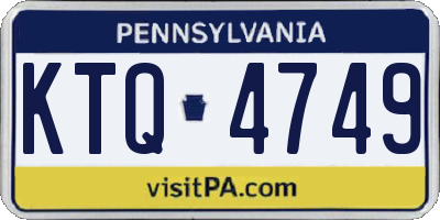 PA license plate KTQ4749