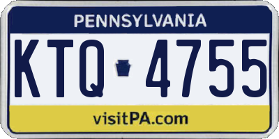 PA license plate KTQ4755