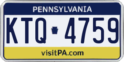 PA license plate KTQ4759
