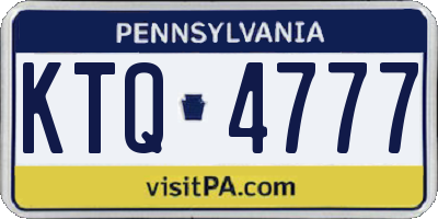 PA license plate KTQ4777