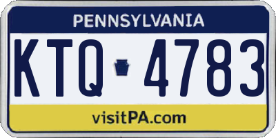 PA license plate KTQ4783