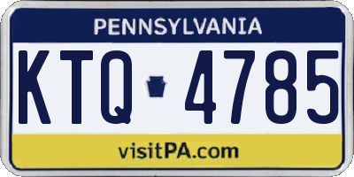 PA license plate KTQ4785