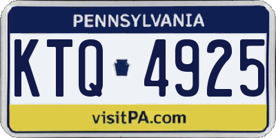 PA license plate KTQ4925
