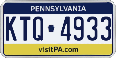 PA license plate KTQ4933