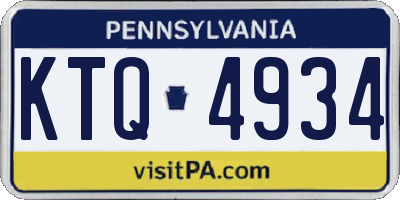 PA license plate KTQ4934