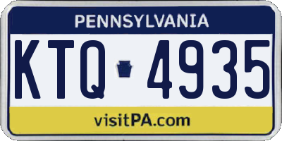 PA license plate KTQ4935