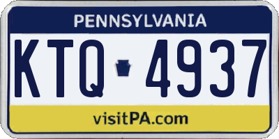 PA license plate KTQ4937