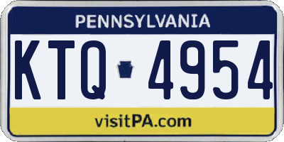 PA license plate KTQ4954