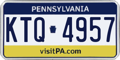 PA license plate KTQ4957