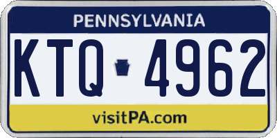 PA license plate KTQ4962