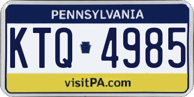 PA license plate KTQ4985