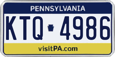 PA license plate KTQ4986