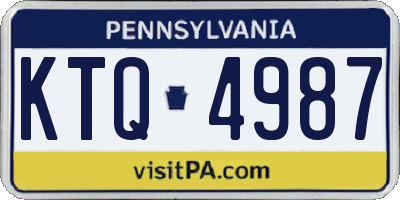 PA license plate KTQ4987