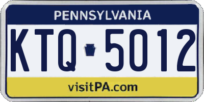 PA license plate KTQ5012