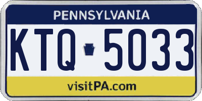 PA license plate KTQ5033