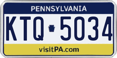 PA license plate KTQ5034