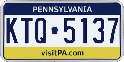 PA license plate KTQ5137