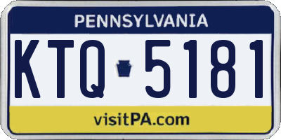 PA license plate KTQ5181