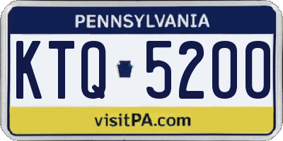 PA license plate KTQ5200