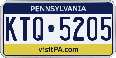 PA license plate KTQ5205