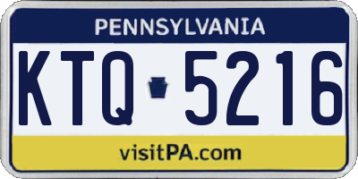 PA license plate KTQ5216
