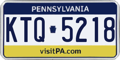PA license plate KTQ5218