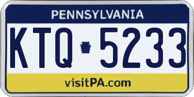 PA license plate KTQ5233