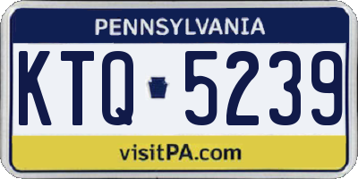 PA license plate KTQ5239