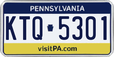PA license plate KTQ5301