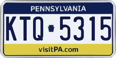 PA license plate KTQ5315