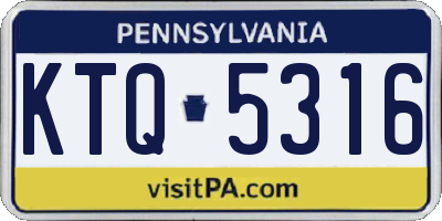 PA license plate KTQ5316