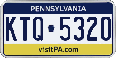 PA license plate KTQ5320
