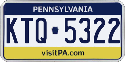 PA license plate KTQ5322