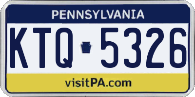 PA license plate KTQ5326