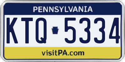 PA license plate KTQ5334