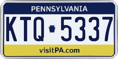 PA license plate KTQ5337