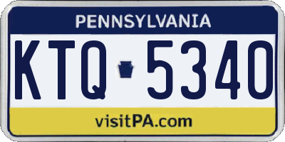 PA license plate KTQ5340