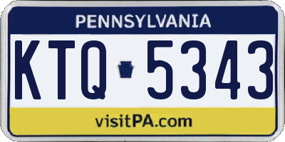 PA license plate KTQ5343
